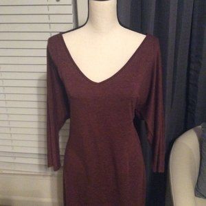 V-Neck Burgundy Dress